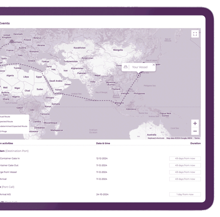 Container Visibility Map Real-Time Container Tracking: Complete Visibility from Origin to Desti ...